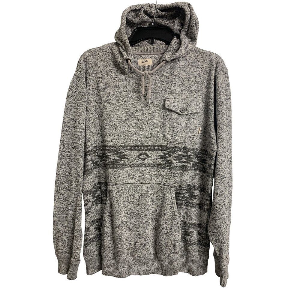 Vans‎ M Aztec Hooded Pullover Sweatshirt Gray Fall/Winter Casual